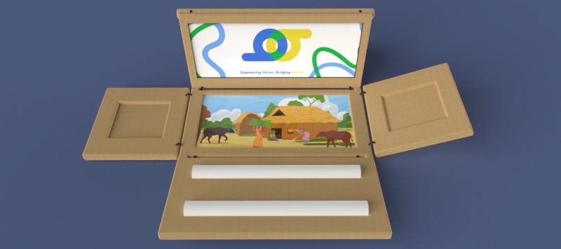 The early 3D box: a narrow fold-out with long tile trays.