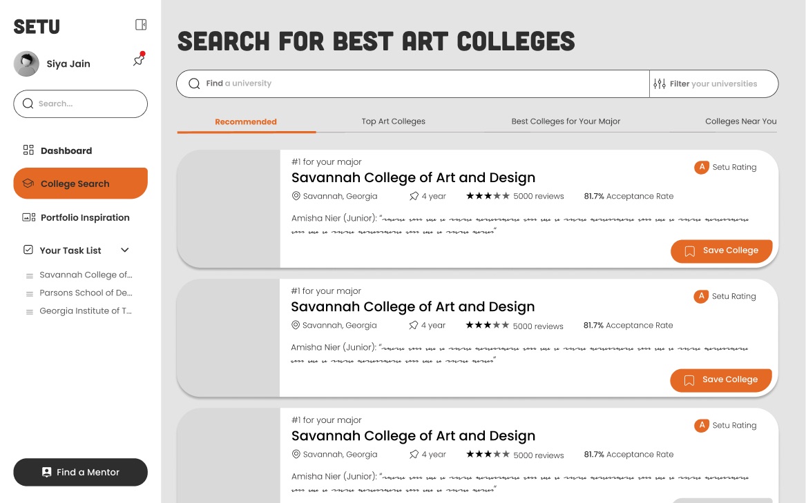 Mid-fi college search.