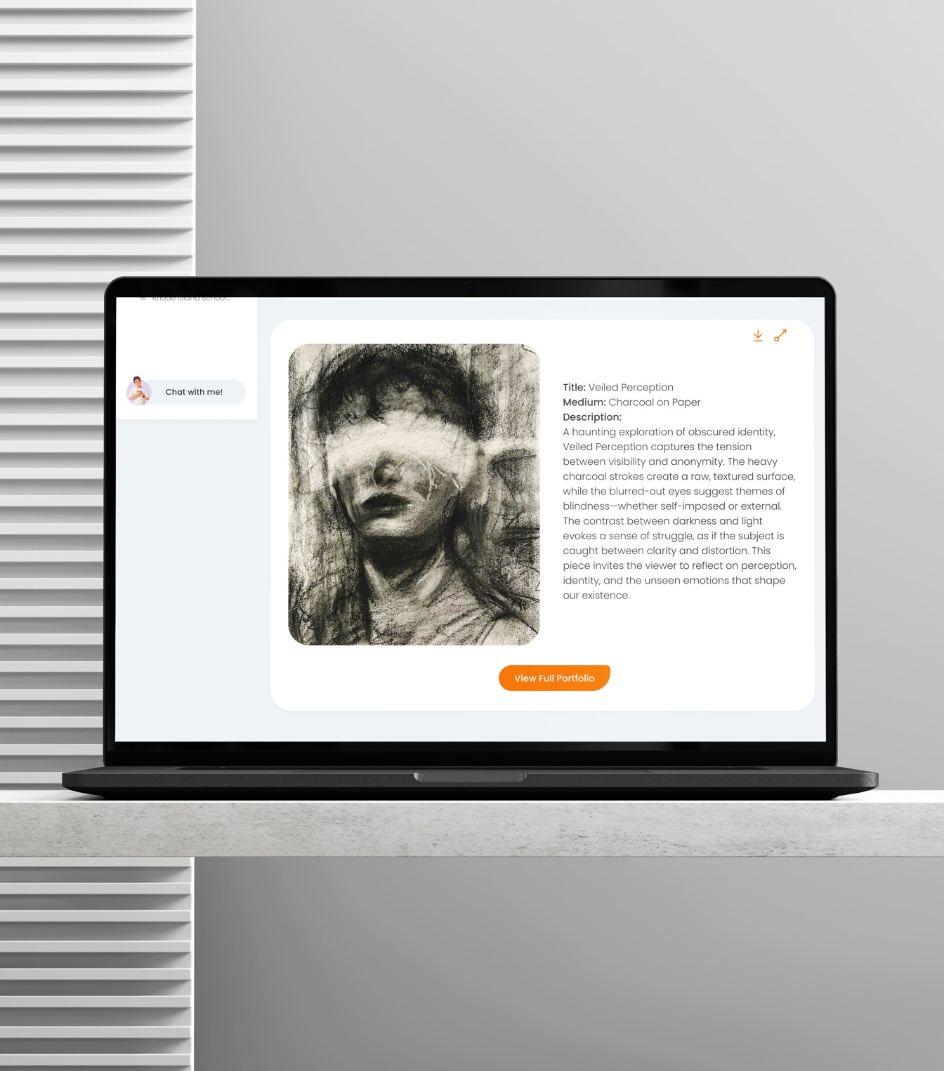 Artist profile before testing, on a laptop.