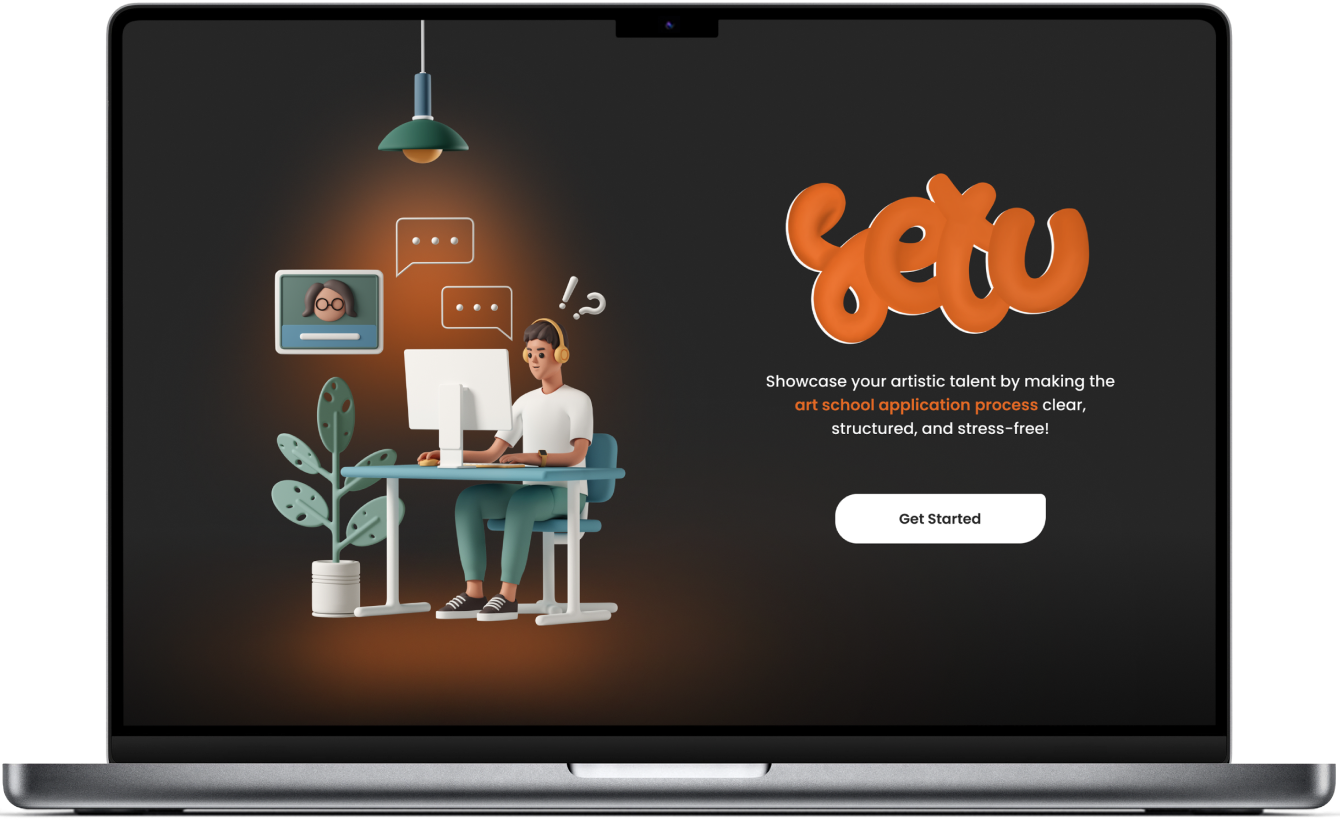 Setu’s welcome screen on a laptop.