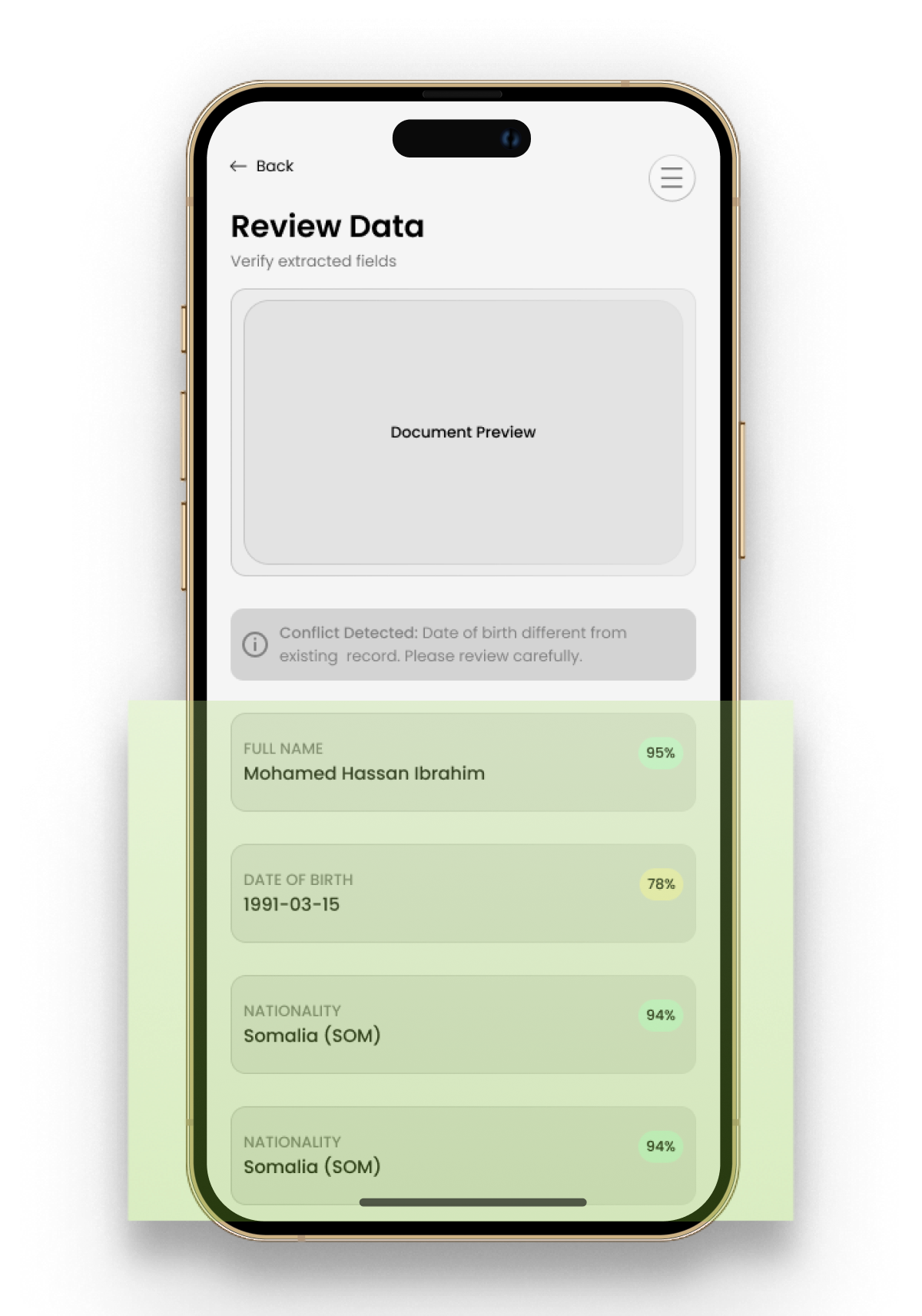 Before: a full document preview.
