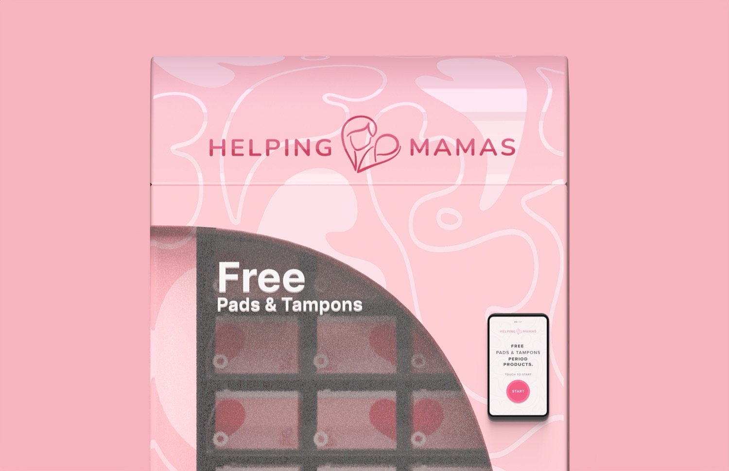 Helping Mamas free pads and tampons vending machine